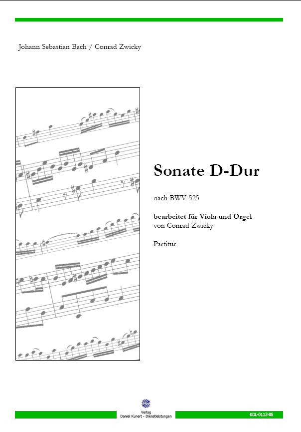 Johann Sebastian Bach - Sonate D-Dur - Bearbeitung für Viola und Orgel